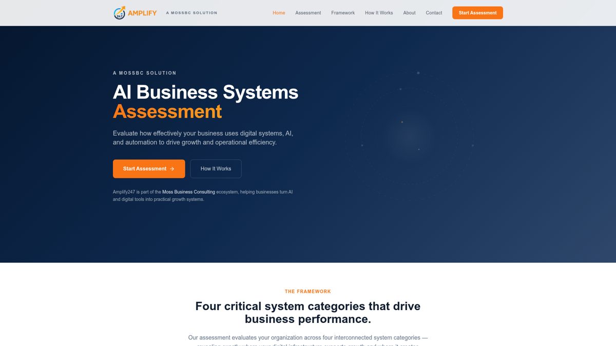 Amplify247 website homepage